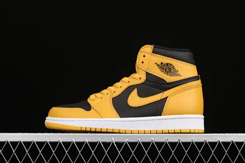 All categories Air Jordan Jordan series basketball shoes Air Jordan 1 High L version Air Jordan 1 High OG "Pollen" AJ1 Joe 1 black and yellow 555088-701